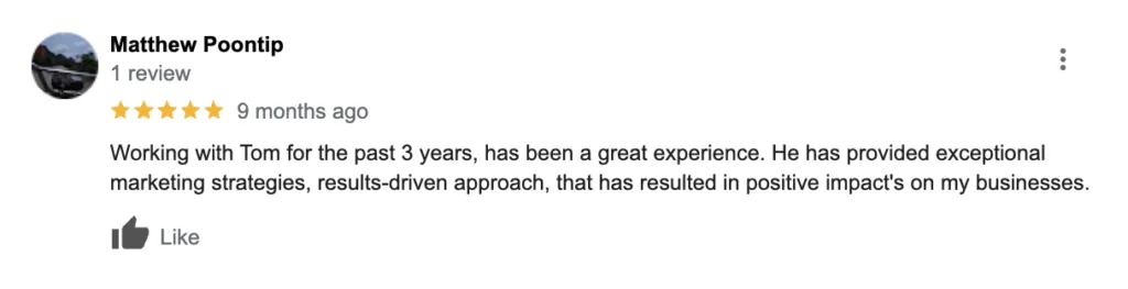 On-page SEO client testimonial