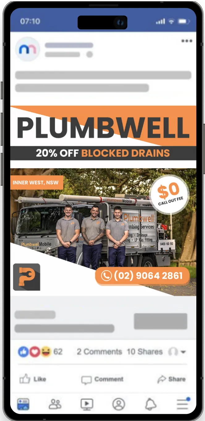 Facebook ad for a trade business