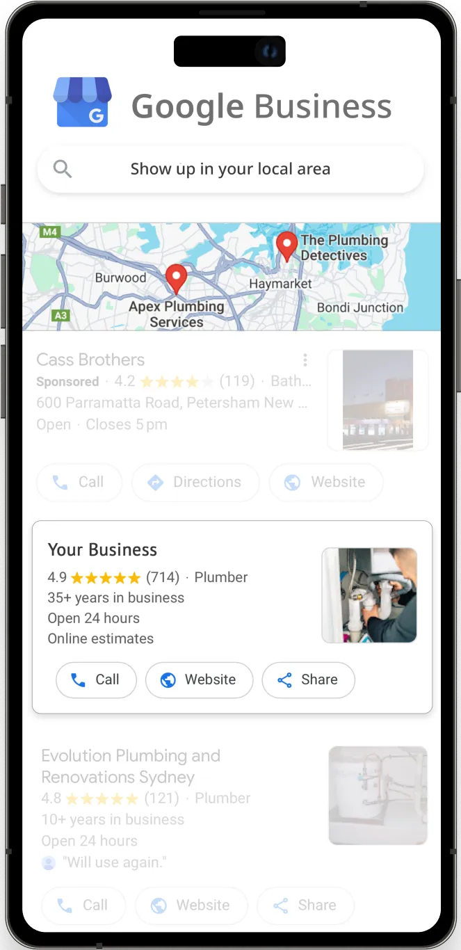 Google Business Profile ranking in the local map pack