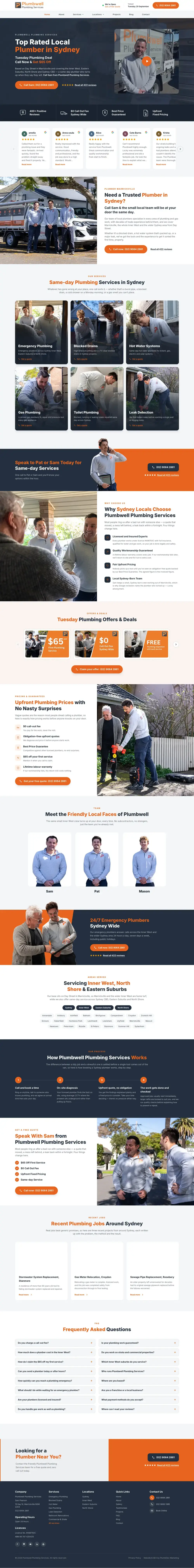 Plumbwell Plumbing Services website, built by PlumbElec Marketing