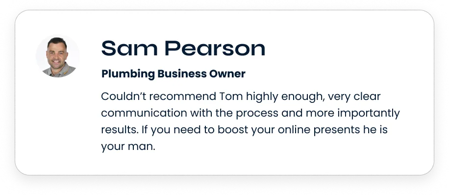 Google review from a PlumbElec Marketing client